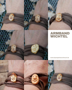 Baumperlen Wichtel Armband