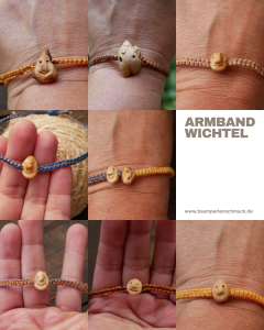 Baumperlen Wichtel Armband