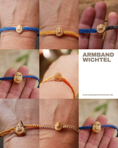 Baumperlen Wichtel Armband