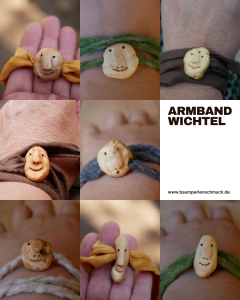 Baumperlen Wichtel Armband